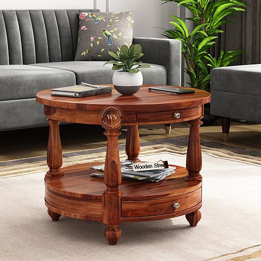 Alice Sheesham Wood Round Coffee Table